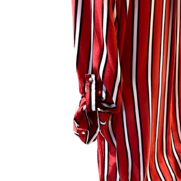 Turkish designed Grandi Red and white striped element blouse, size M - Picture 9 of 16